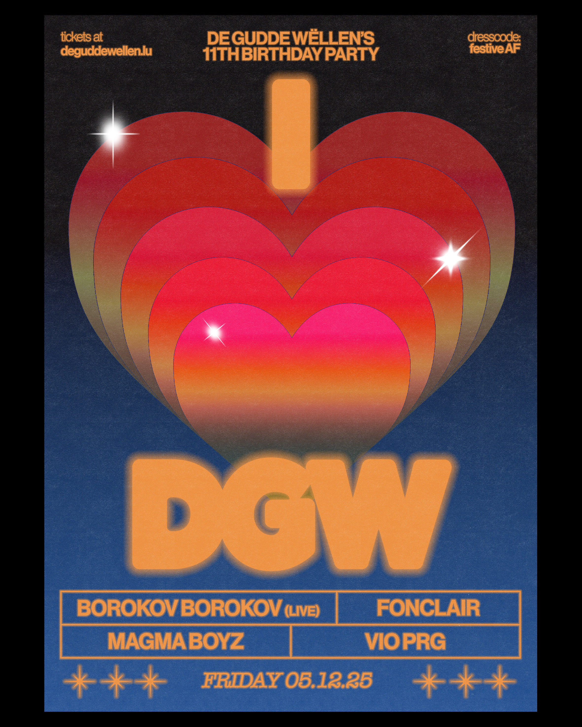 Veranstaltungsbild für DE GUDDE WËLLEN'S 11TH BIRTHDAY PARTY 